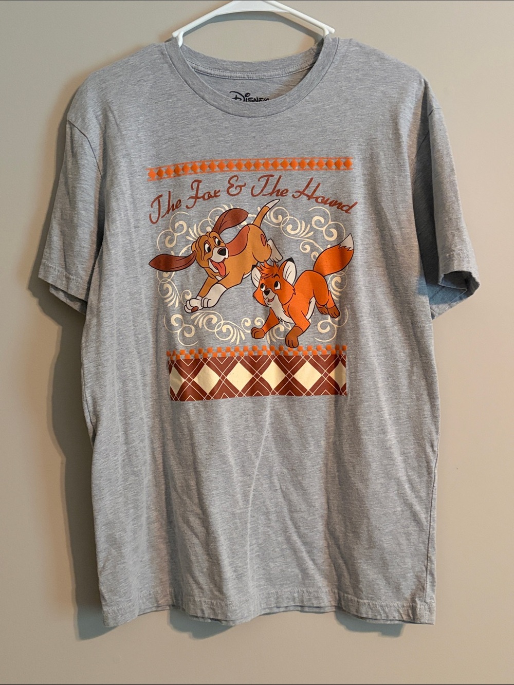 Disney Fox & The Hound Short Sleeve Tee - Gray & Orange